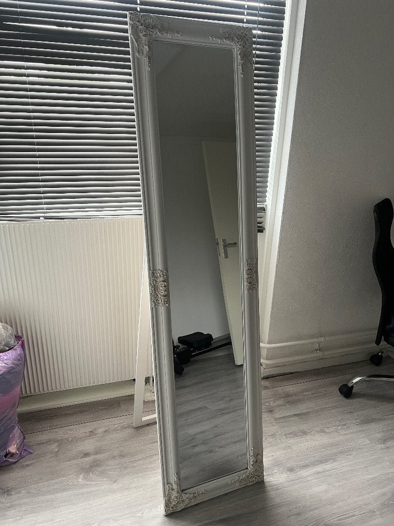 Spiegel wit chic classic klassiek, Ophalen of Verzenden, Rechthoekig, Minder dan 100 cm
