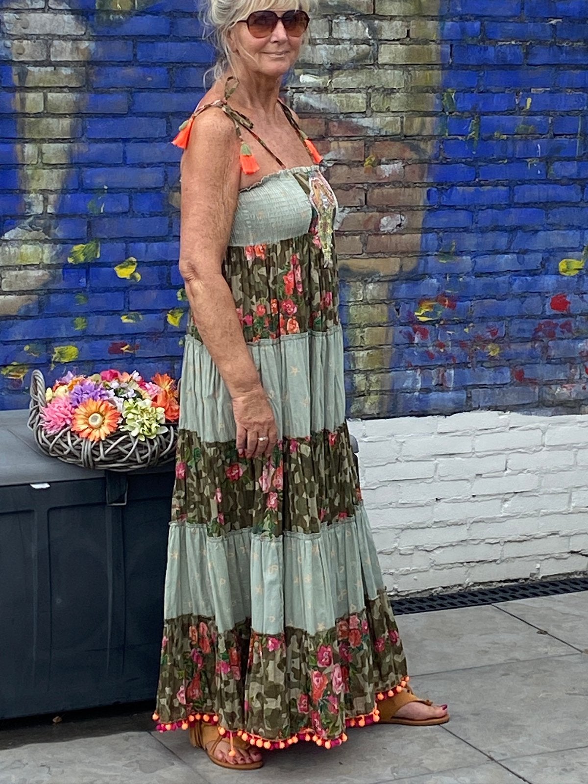Ibiza jurk Boho Bohemien mt 36-40, Ophalen of Verzenden, Zo goed als nieuw, Onder de knie
