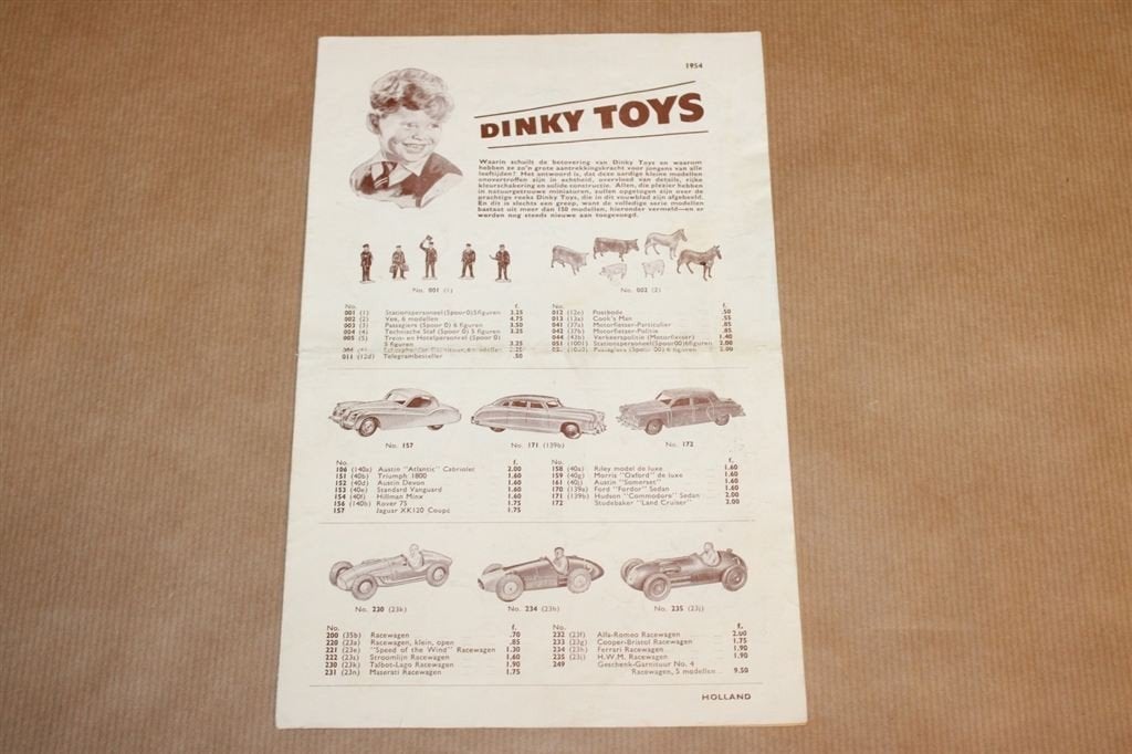 Oude Dinky Toys brochure - 1954, Ophalen of Verzenden