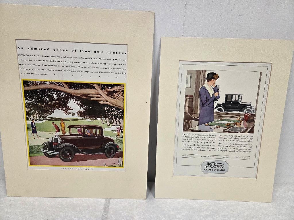 Ford reclame 1924 en 1930, Ophalen of Verzenden, Zo goed als nieuw, Auto's