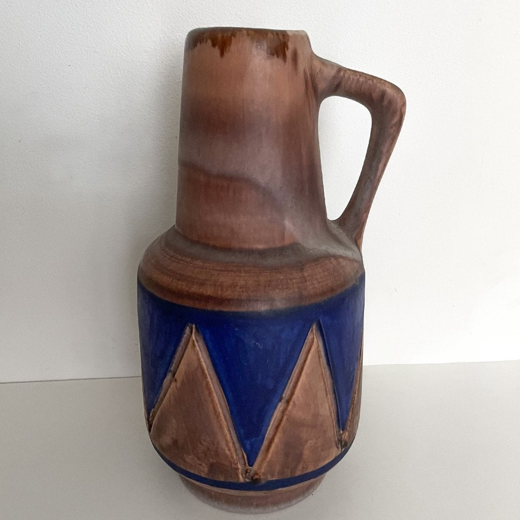 Vintage midcentury West-Germany SAWA vaas blauw 347/20 retro, Verzamelen, Retro, Huis en Inrichting, Ophalen of Verzenden