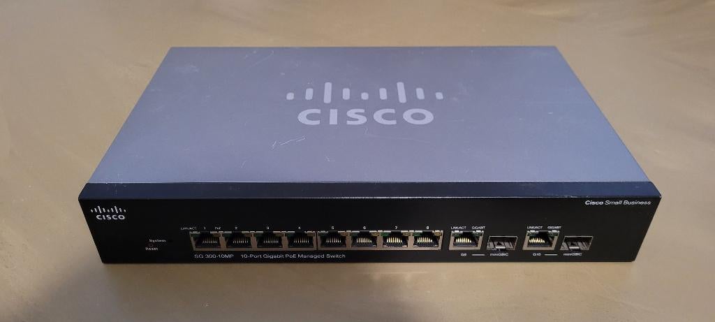 Cisco SG300-10MP L2/L3 POE ethernet switch, Computers en Software, Netwerk switches, Ophalen of Verzenden, Gebruikt