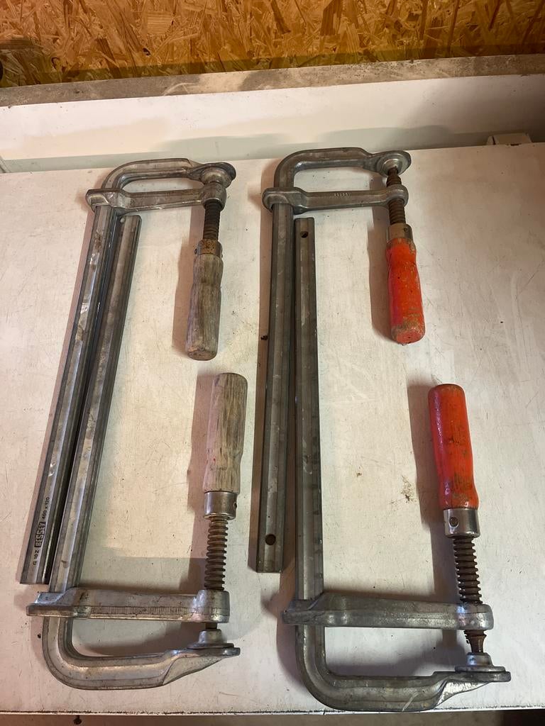 4 Bessey Klemmen 400x120, Doe-het-zelf en Verbouw, Gereedschap | Handgereedschap, Ophalen of Verzenden, Gebruikt