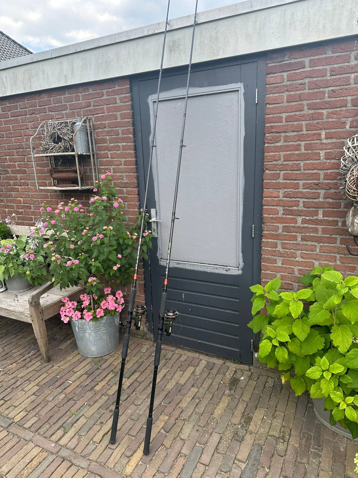 Set Carbon karperhengels 3,60 mtr, Ophalen, Zo goed als nieuw, Werphengel