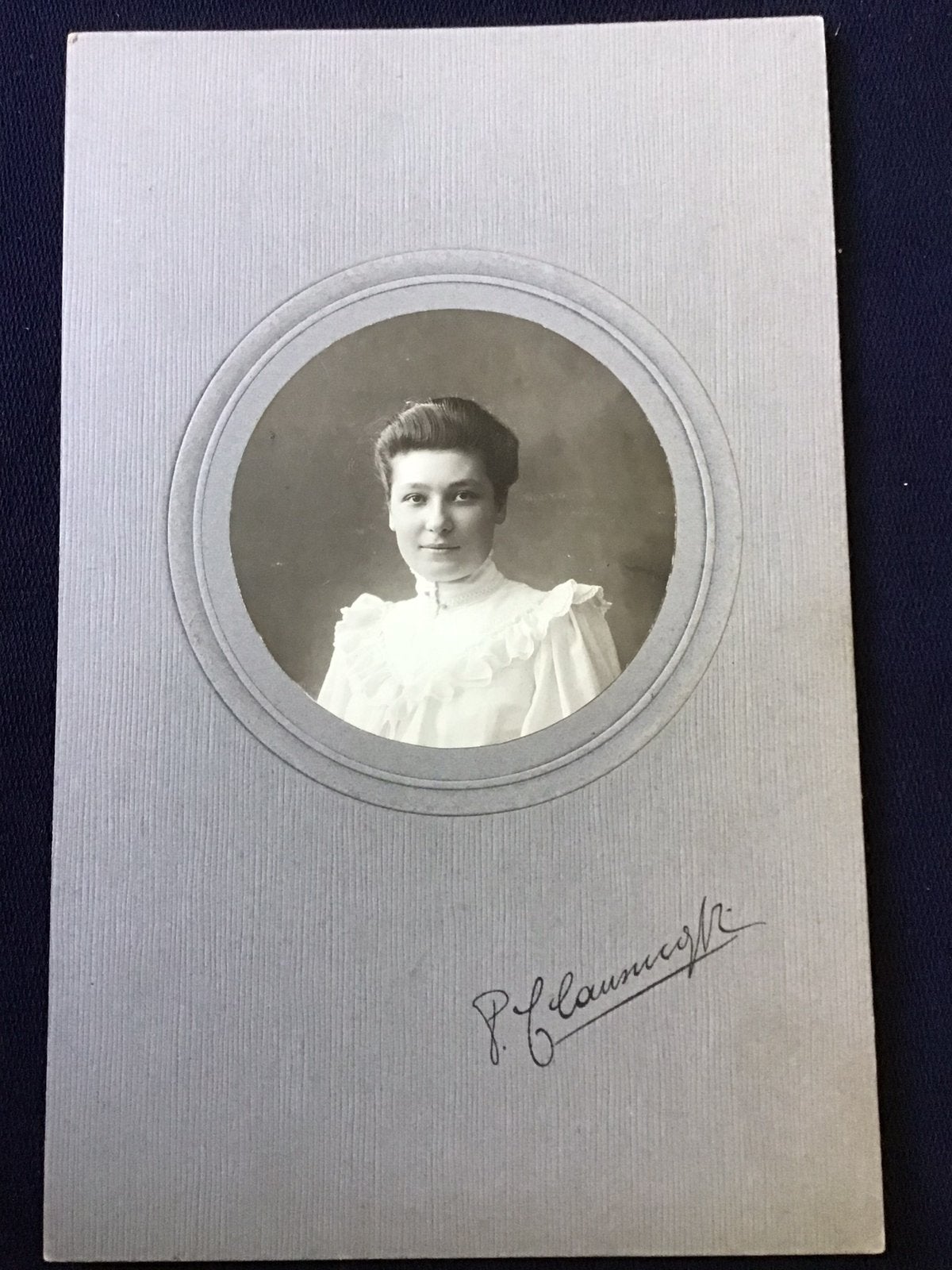 Kabinetfoto, Dame, PIETER CLAUSING, HAARLEM, Antieke foto, Ophalen of Verzenden, Voor 1940, Gebruikt, Foto