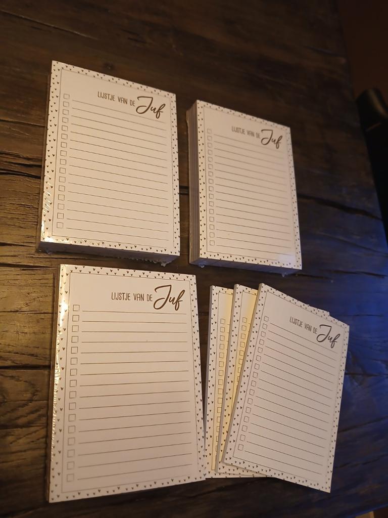 18x noteblocks notitieboekje bedankje juf juffencadeau, Ophalen of Verzenden, Nieuw