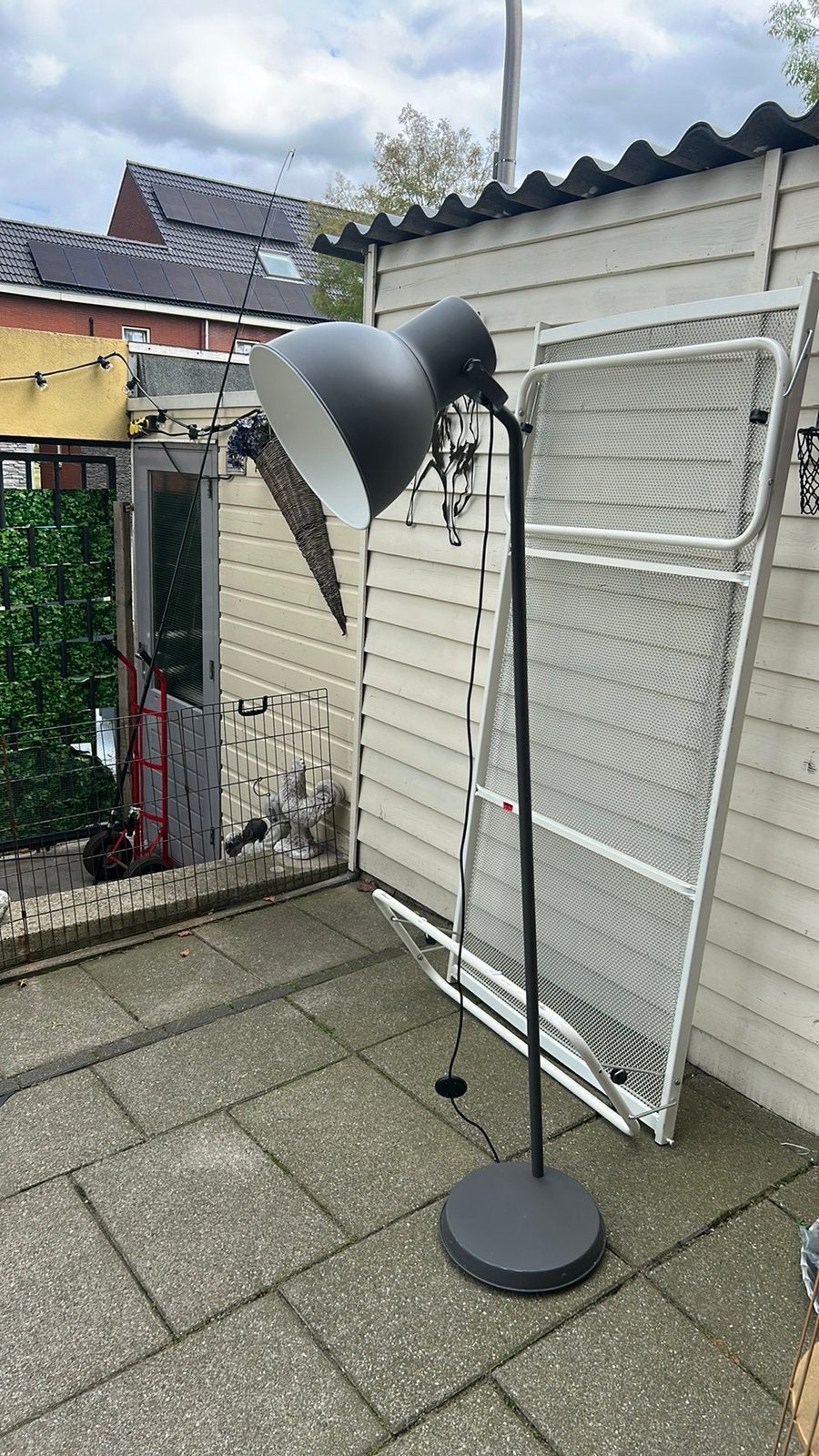 Vloerlamp Ikea Hektar 180 cm grijs, Ophalen, Zo goed als nieuw, 150 tot 200 cm