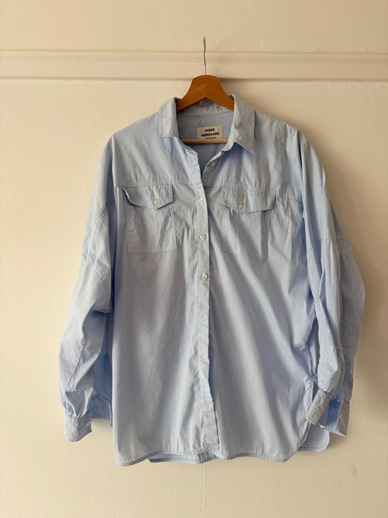 Mads Nørgaard katoenen blouse | Maat 36, Verzenden, Zo goed als nieuw, Maat 36 (S), Blauw