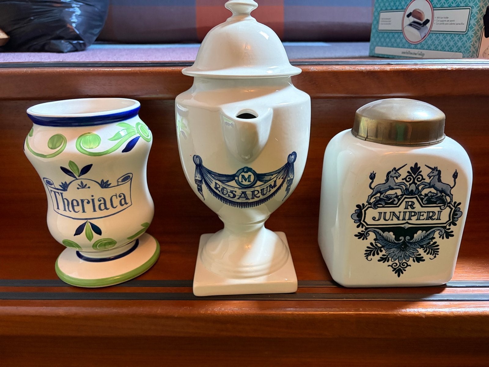Set van 3 Vintage Apothekerspotten - InterPharm & Gien, Antiek en Kunst, Ophalen of Verzenden