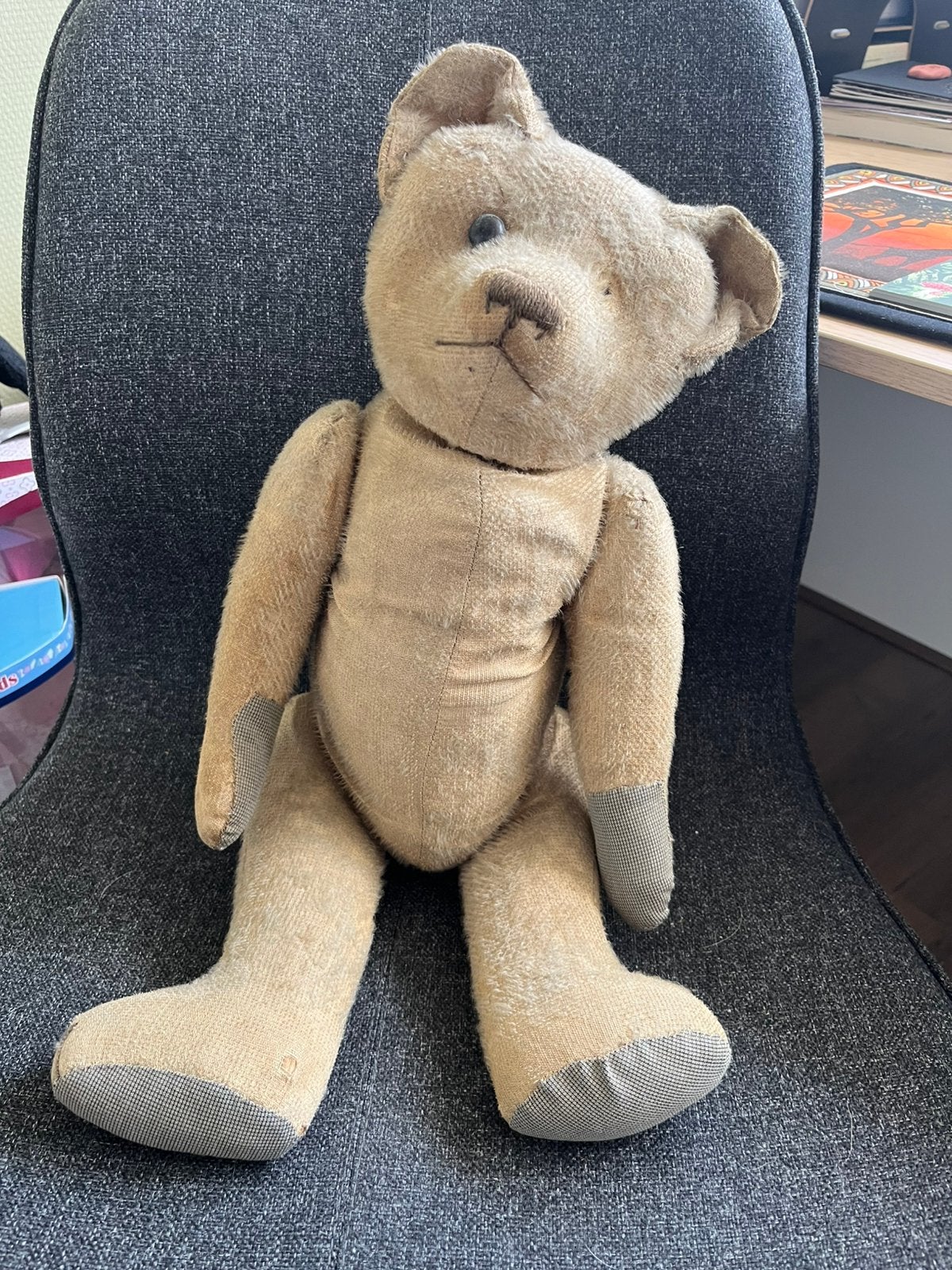 Mooie oude beer, Verzamelen, Beren en Cherished Teddies, Ophalen of Verzenden, Gebruikt, Stoffen beer, Overige merken