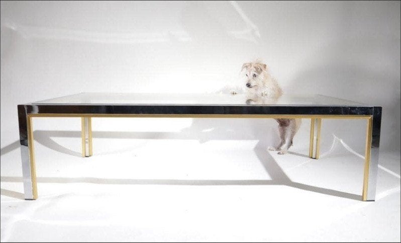 Hollywood Regency Coffee Table Renato Zevi 1970 Chroom, Ophalen