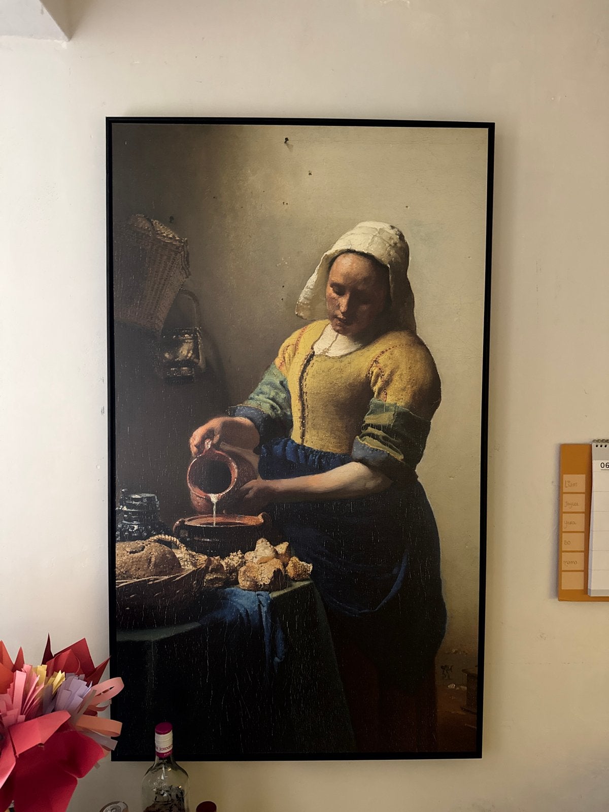 De Melkmeid van Vermeer - Reproductie op doek, Ophalen, Doek, Portret of Personen, Klassiek
