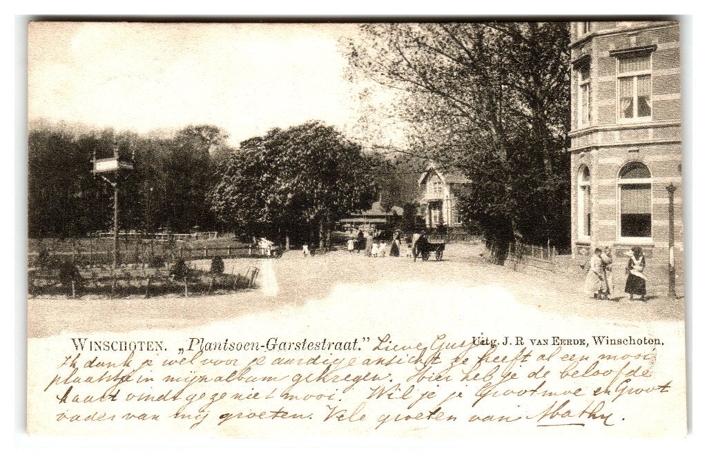 Winschoten, "Plantsoen-Garstestraat", Ophalen of Verzenden, Voor 1920, Gelopen, Groningen