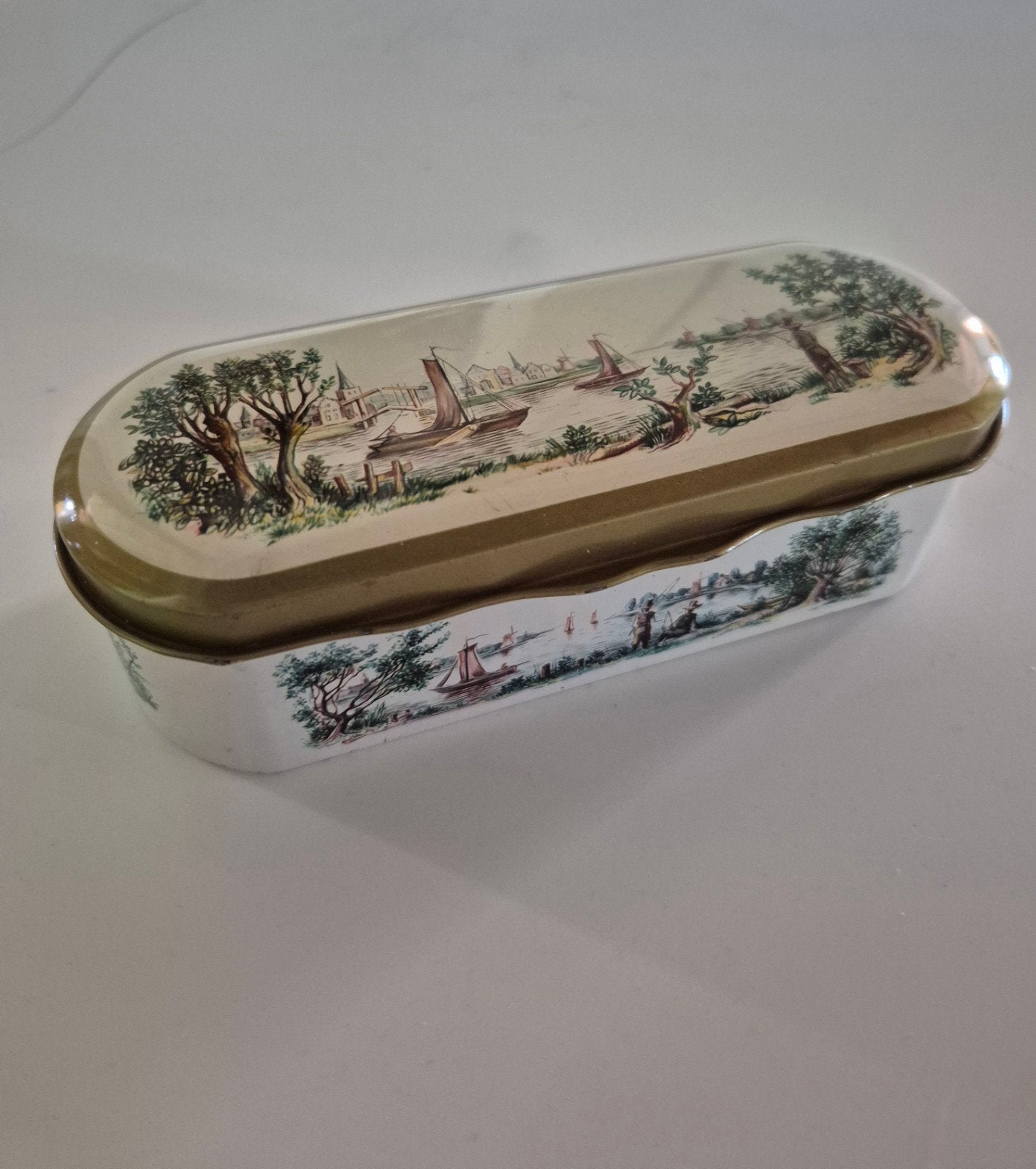 Lepeldoosje Douwe Egberts vintage 1954, Ophalen of Verzenden, Gebruikt, Douwe Egberts