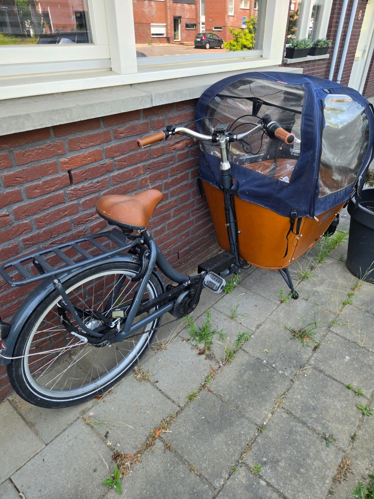 Babboe city bakfiets "electrisch", Fietsen en Brommers, Fietsen | Bakfietsen, Ophalen, Gebruikt, 4 kinderen of meer, Huif