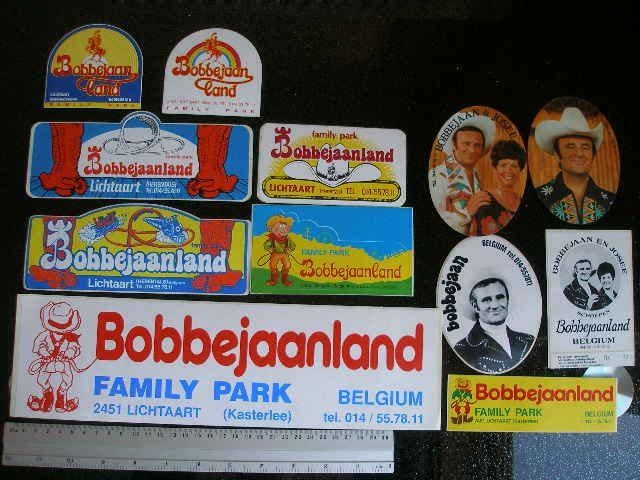 12x sticker Bobbejaanland lichtaart set partij serie park, Verzenden, Zo goed als nieuw, Bedrijf of Vereniging