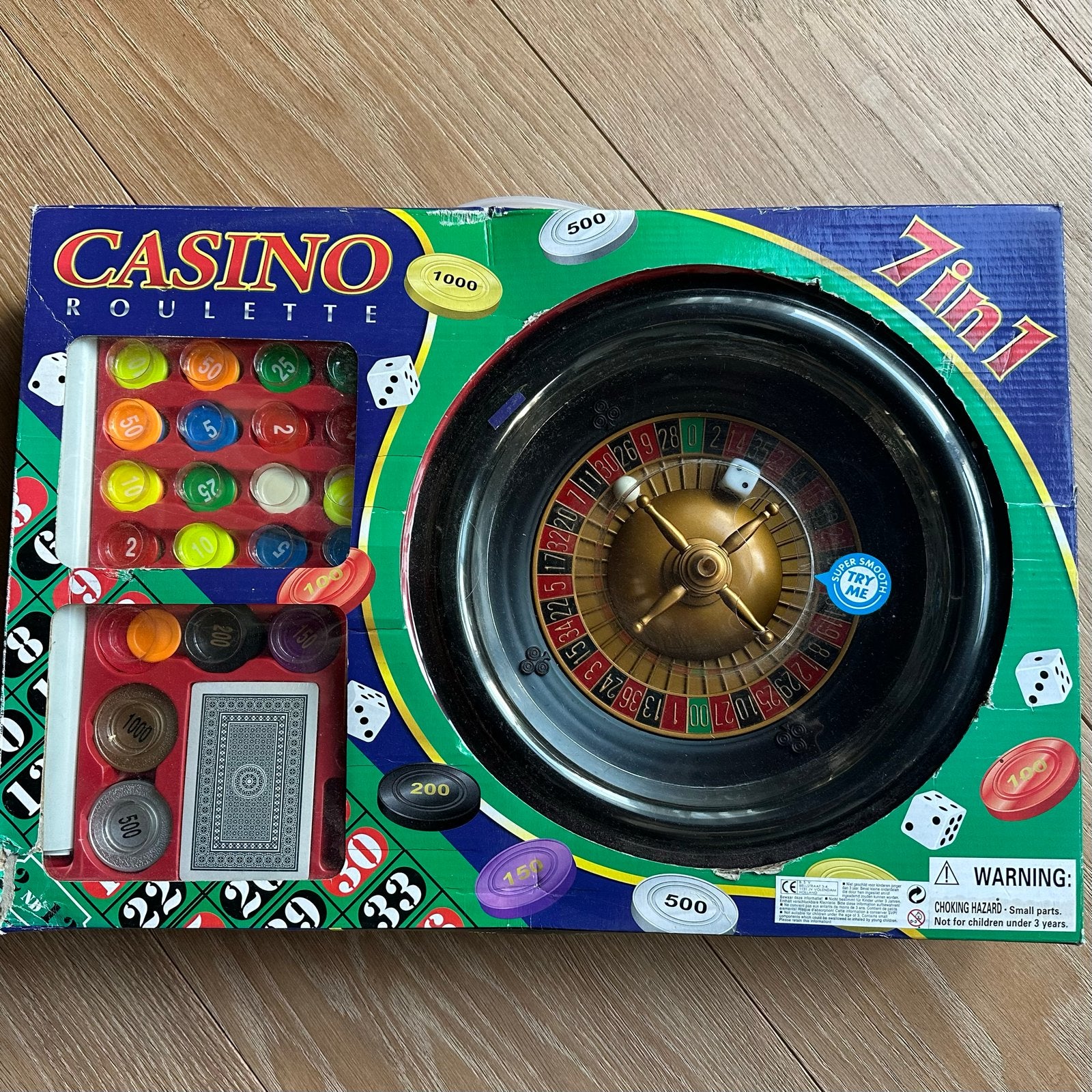Casino Roulette 7-in-1 Spelset, Drie of vier spelers, Ophalen of Verzenden, Gebruikt