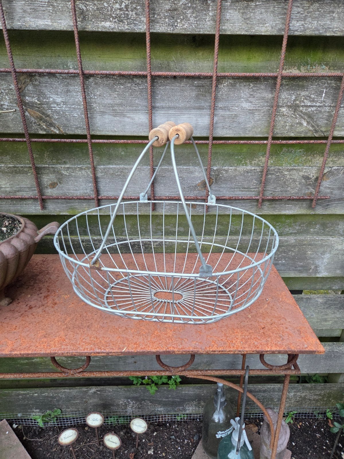 brocante draadmand / plukmand., Ophalen of Verzenden