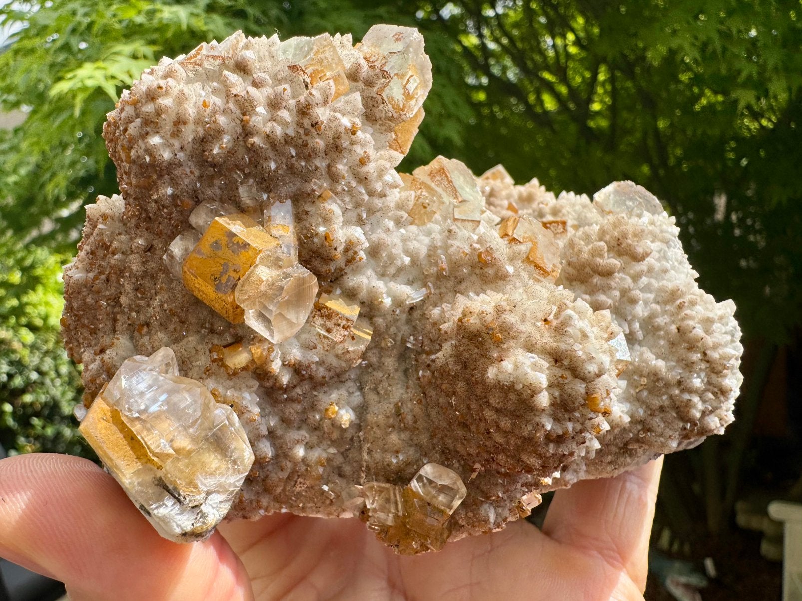 Groene fluoriet diamant calciet op kwarts, Ophalen of Verzenden