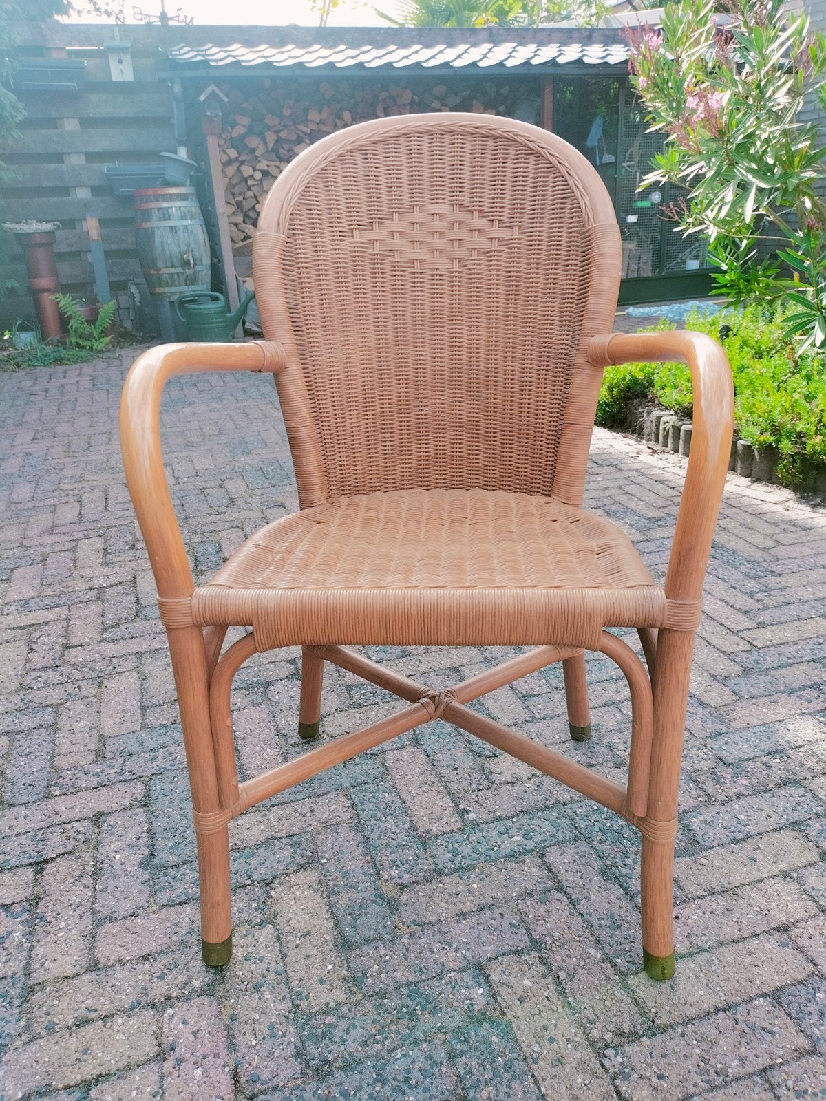 Leuke rieten stoelen voor binnen en buiten of overkapping, Ophalen, Gebruikt, Bruin, Riet of Rotan