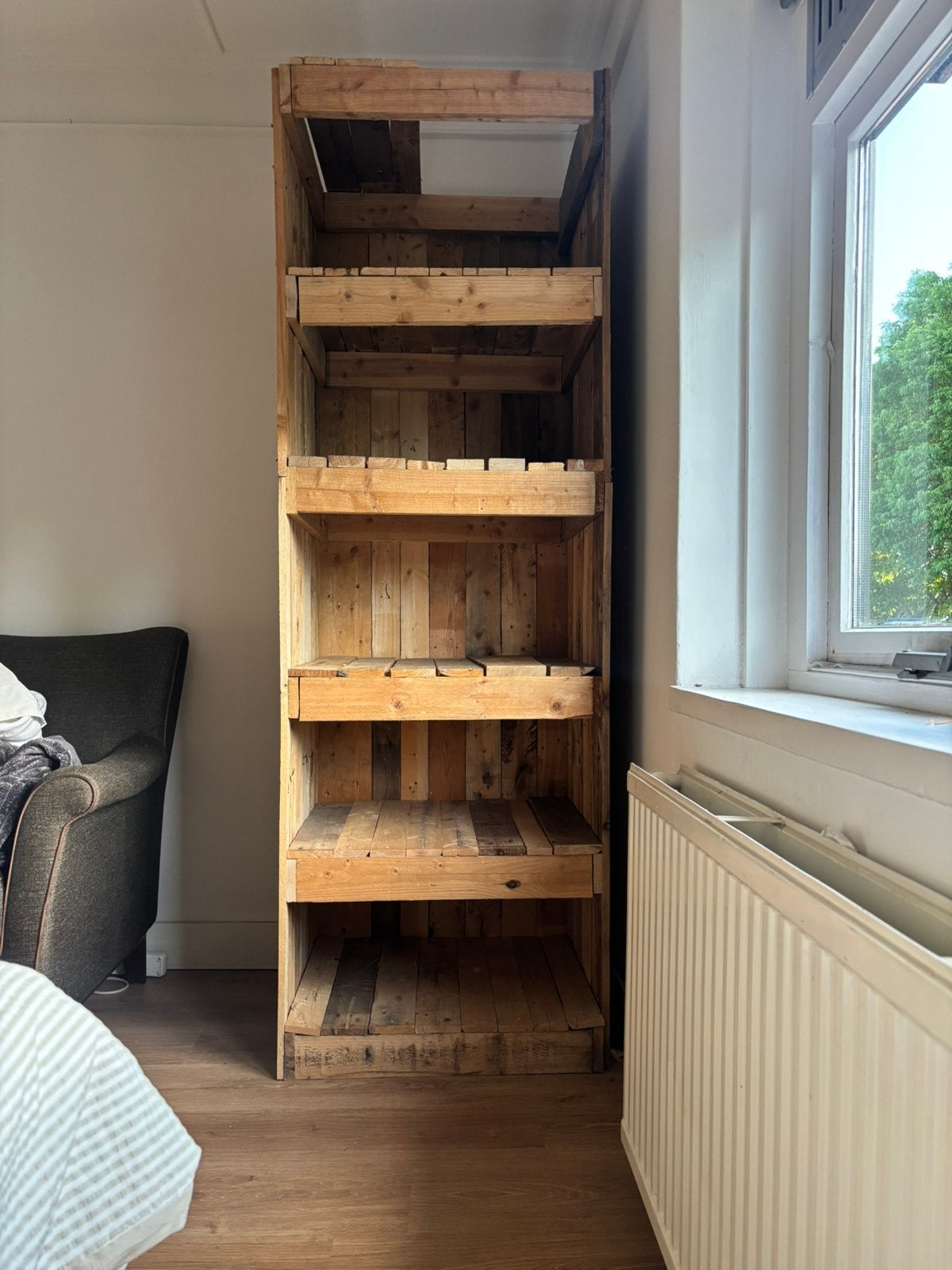 Pallet houten kast, Ophalen, Met plank(en), Gebruikt, 200 cm of meer