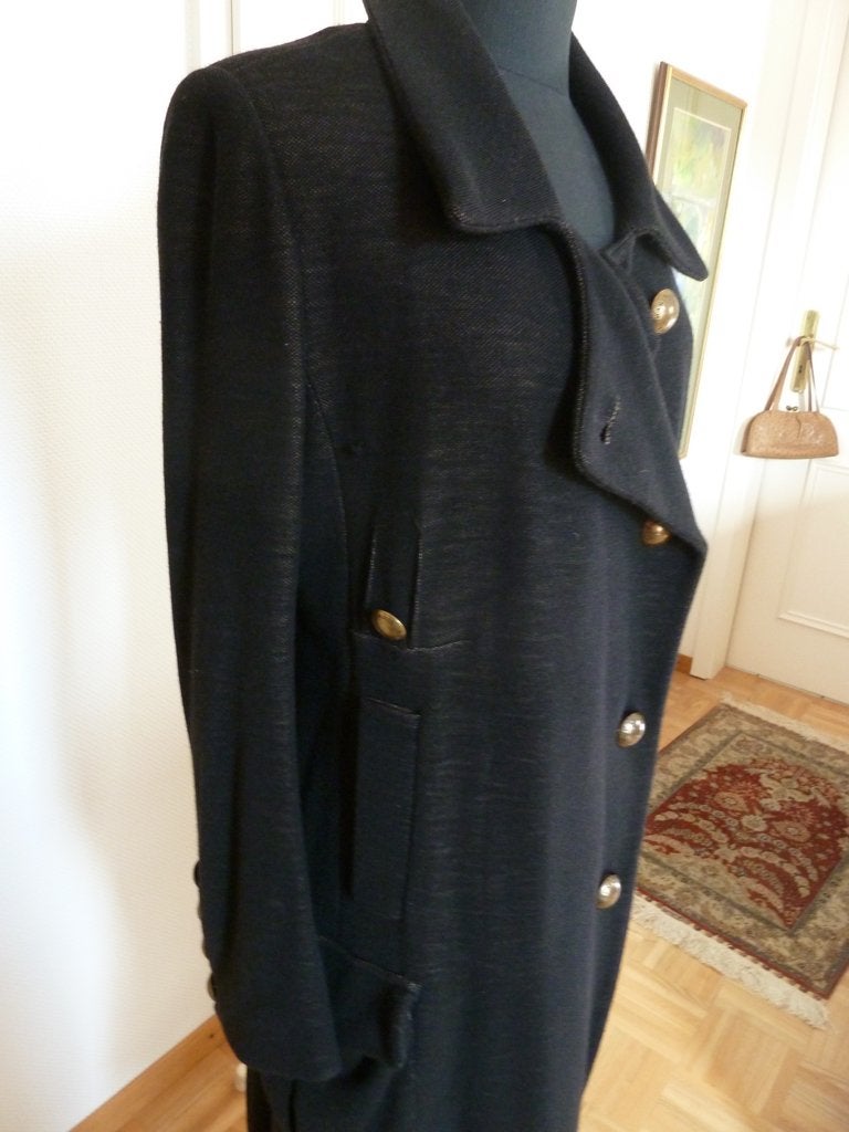 Sonia Rykiel Paris zwarte jas, iconic model, bronzen knopen, Kleding | Dames, Maat 38/40 (M), Verzenden, Zwart, Zo goed als nieuw