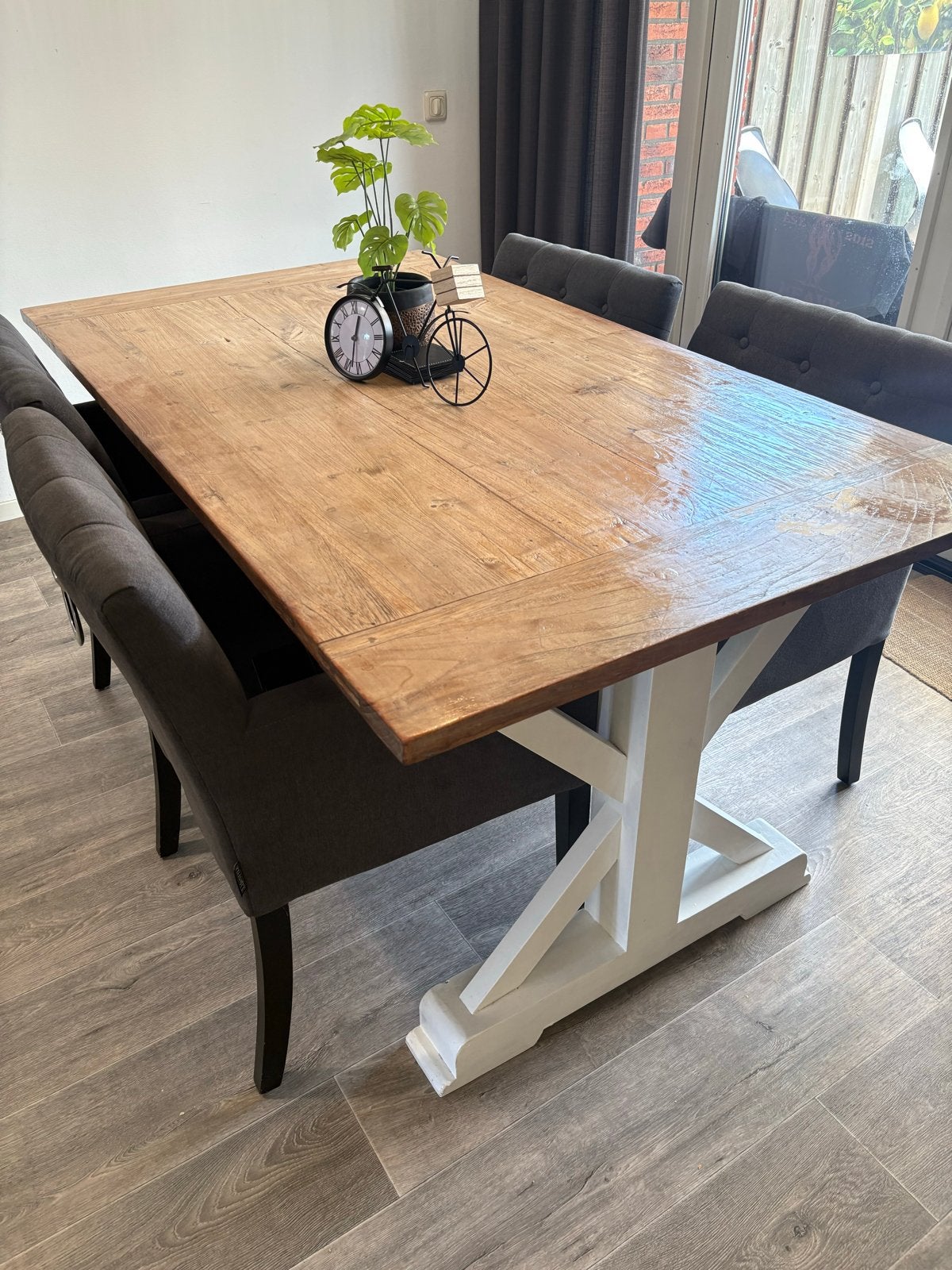 Zware kwaliteit oude kloostertafel - Recent gerenoveerd, Huis en Inrichting, Tafels | Eettafels, Ophalen, Gebruikt, 100 tot 150 cm