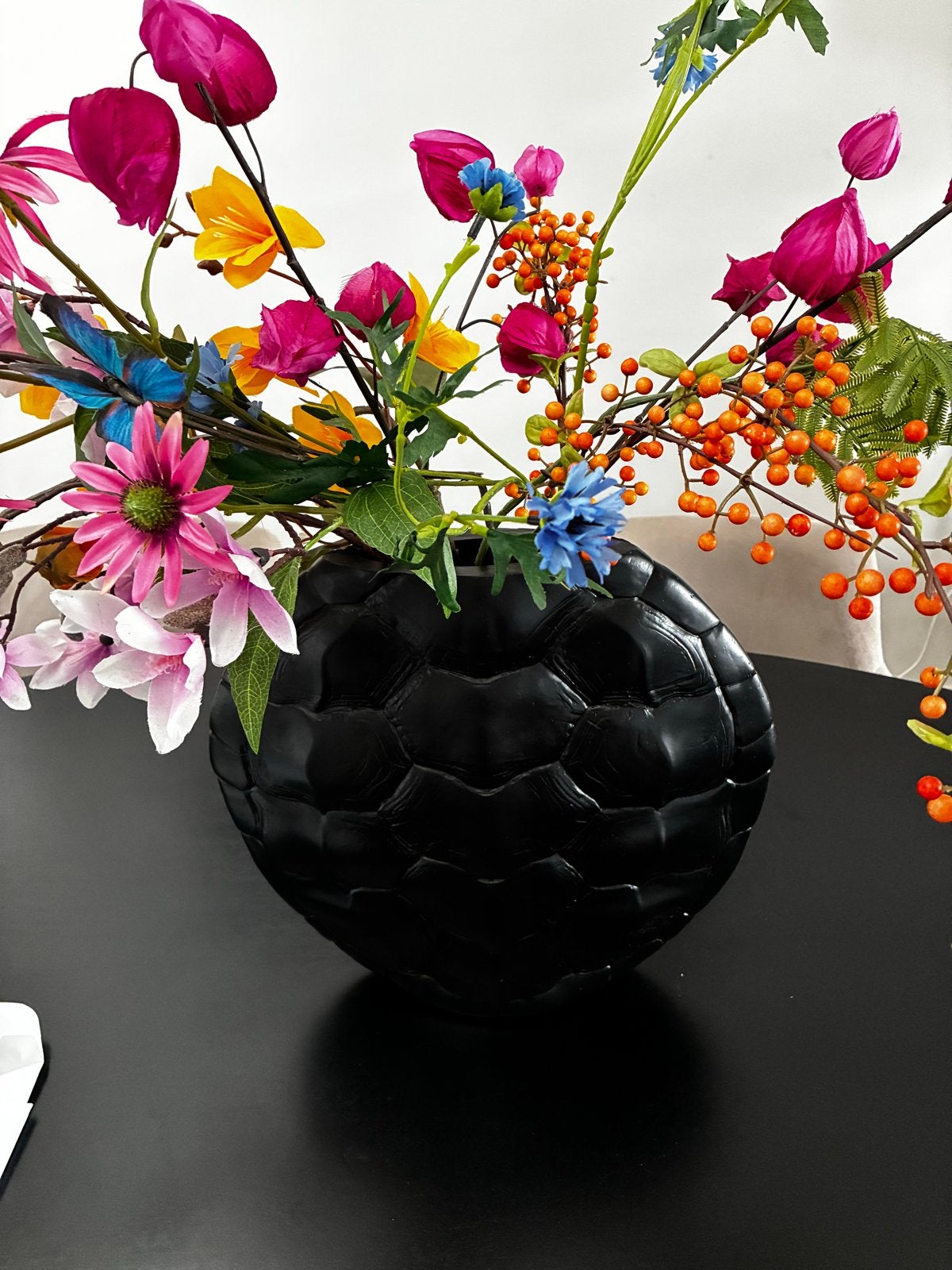 Schildpad vaas zo goed als nieuw grootste model incl bloemen, Ophalen of Verzenden