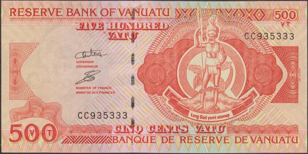 Vanuatu 500 vatu ND(1993) UNC p.5b (# 306), Verzenden, Los biljet