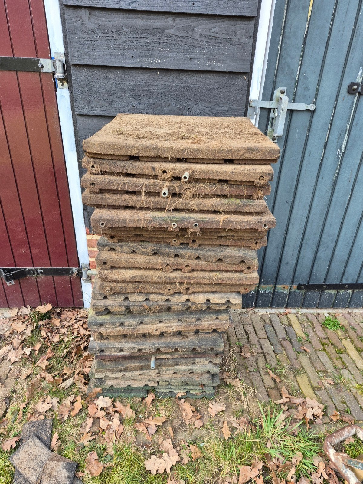 Rubberen tegels. Hele partij, Tuin en Terras, Tegels en Klinkers, Ophalen, Gebruikt, Rubber, Overige typen