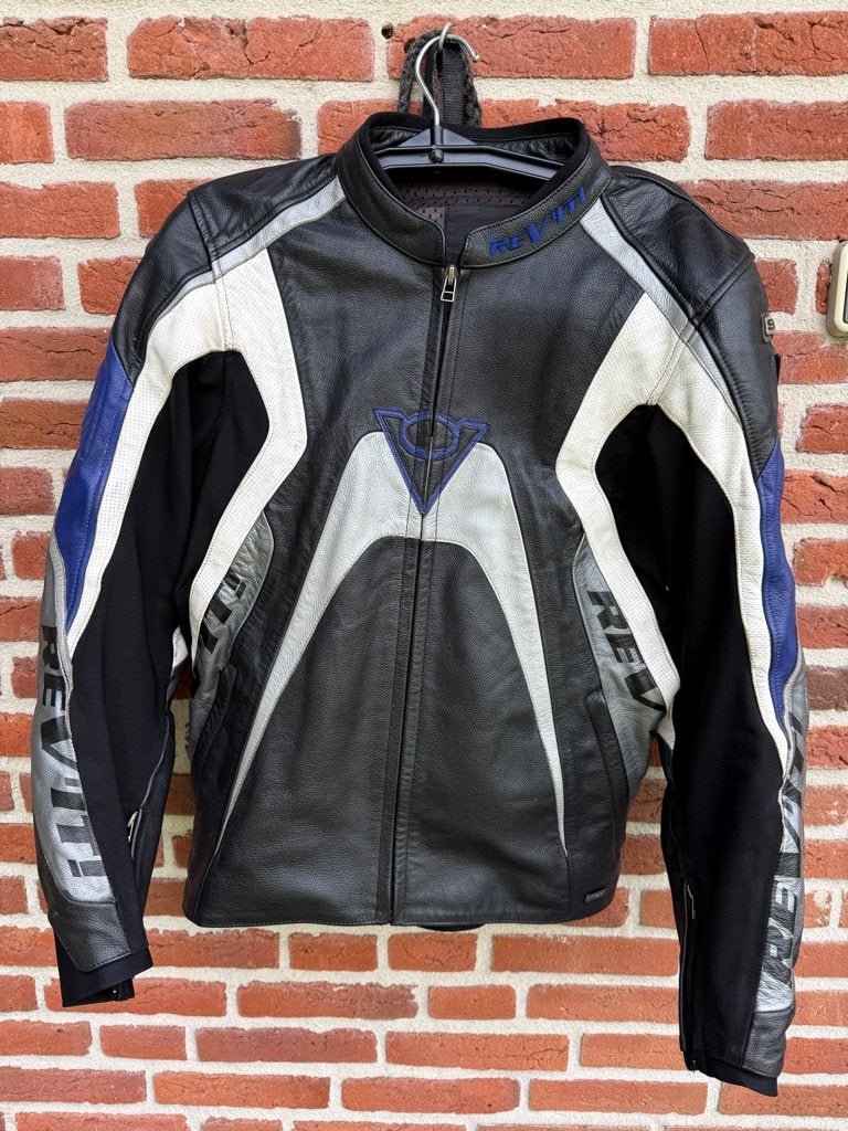 Leren motorjas Revit zwart blauw wit maat 56 zgan!, Dames, Macna, Revit, Evolution, IXS, Jas | leer, Ophalen of Verzenden