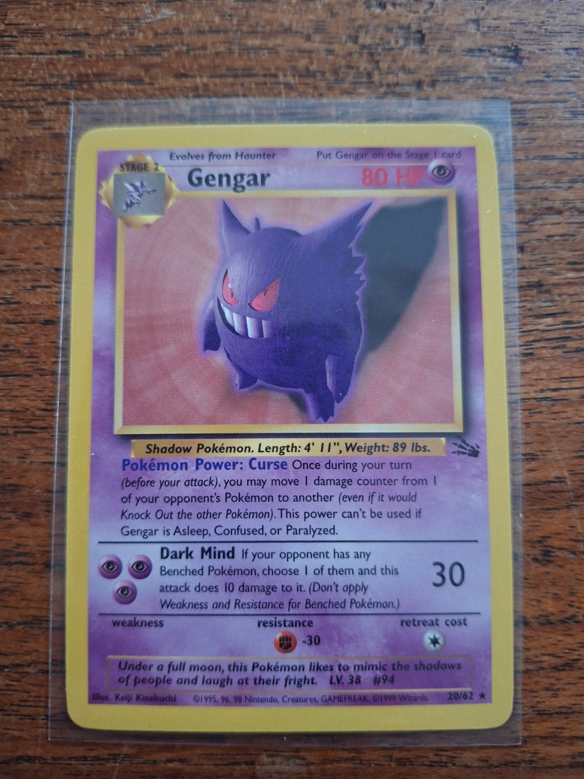 Pokemon Gengar 20/62, Ophalen of Verzenden, Zo goed als nieuw