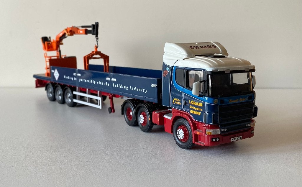 Corgi - Scania 124 L 420 Dropside Crane trailer Ian .Graig, Ophalen of Verzenden, Nieuw, Bus of Vrachtwagen, Corgi