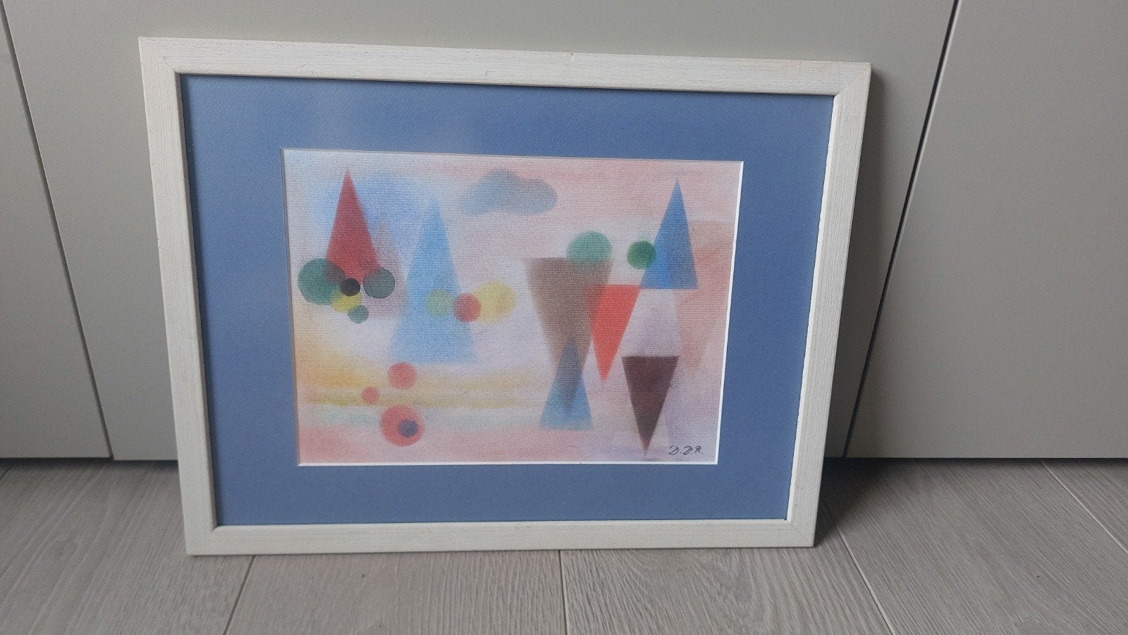 Origineel Abstract Pastel & Krijt Kunstwerk – Monogram D.D.R, Antiek en Kunst, Ophalen of Verzenden