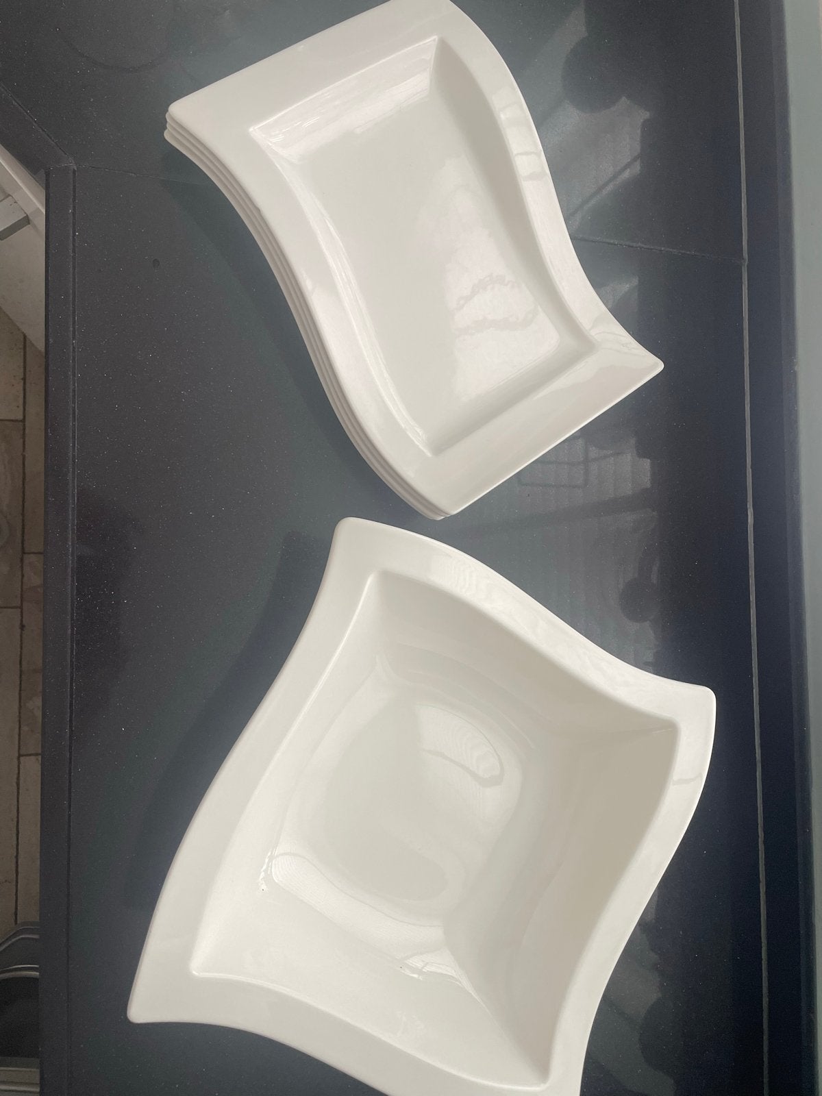 Villeroy & Boch NewWave 4 serveerborden en schaal, Gebruikt, Villeroy & Boch, Ophalen of Verzenden, Bord(en)