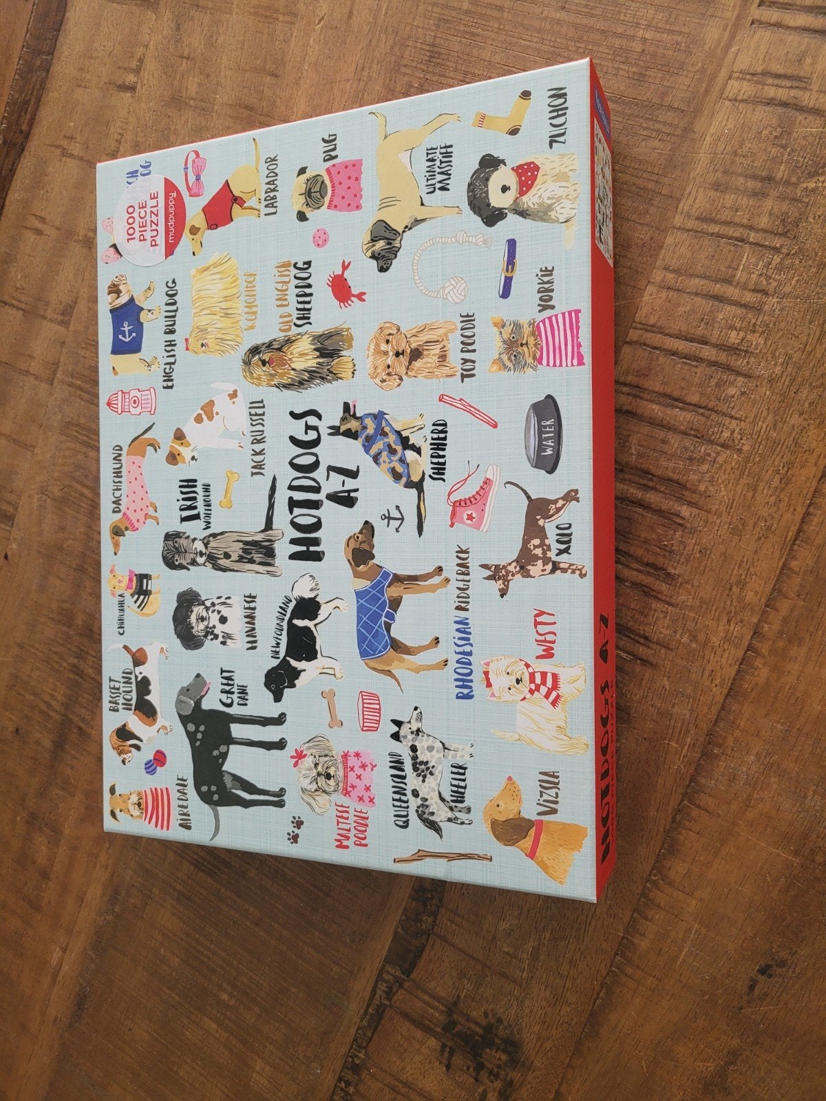 Mudpuppy Hotdogs A-Z 1000 stukjes legpuzzel, Ophalen of Verzenden