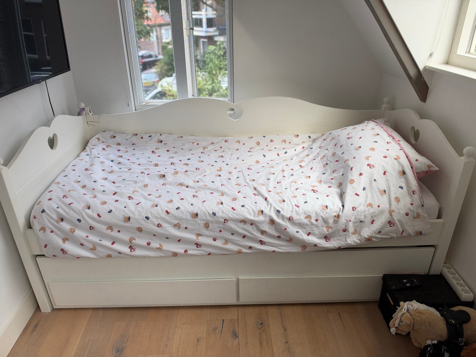 Lilli Furniture Bedbank Emma 90x200 met lades, Ophalen, Gebruikt, 90 cm, Eenpersoons