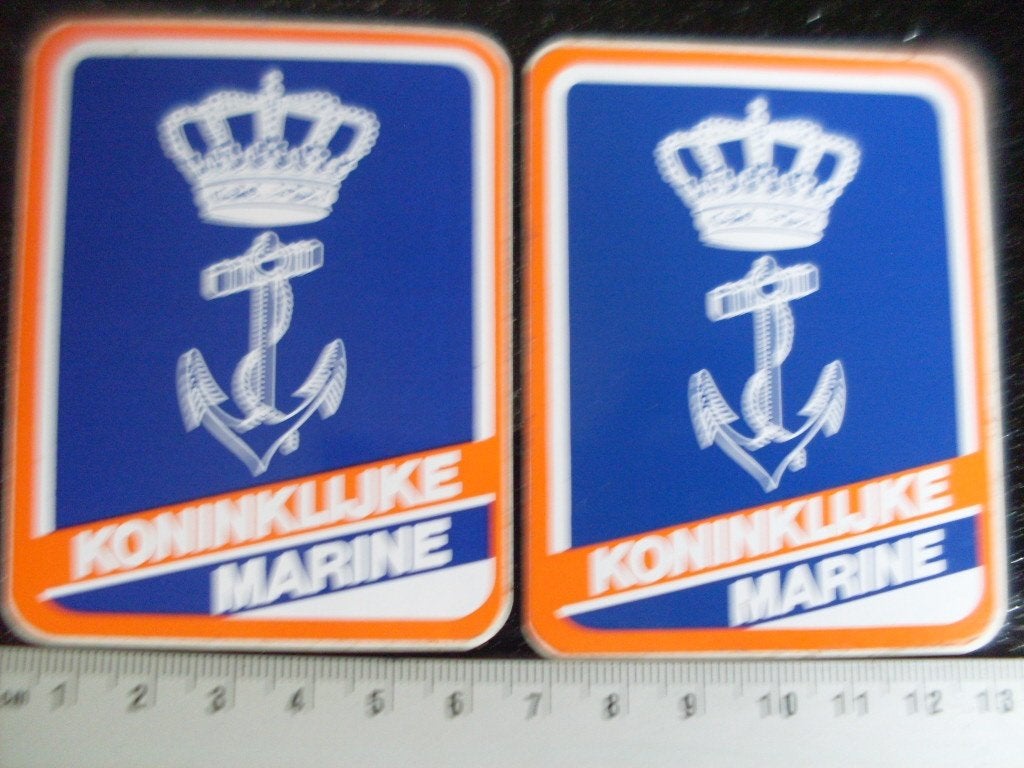 2x sticker koninklijke marine logo wapen embleem kroon anker, Verzenden, Zo goed als nieuw, Bedrijf of Vereniging