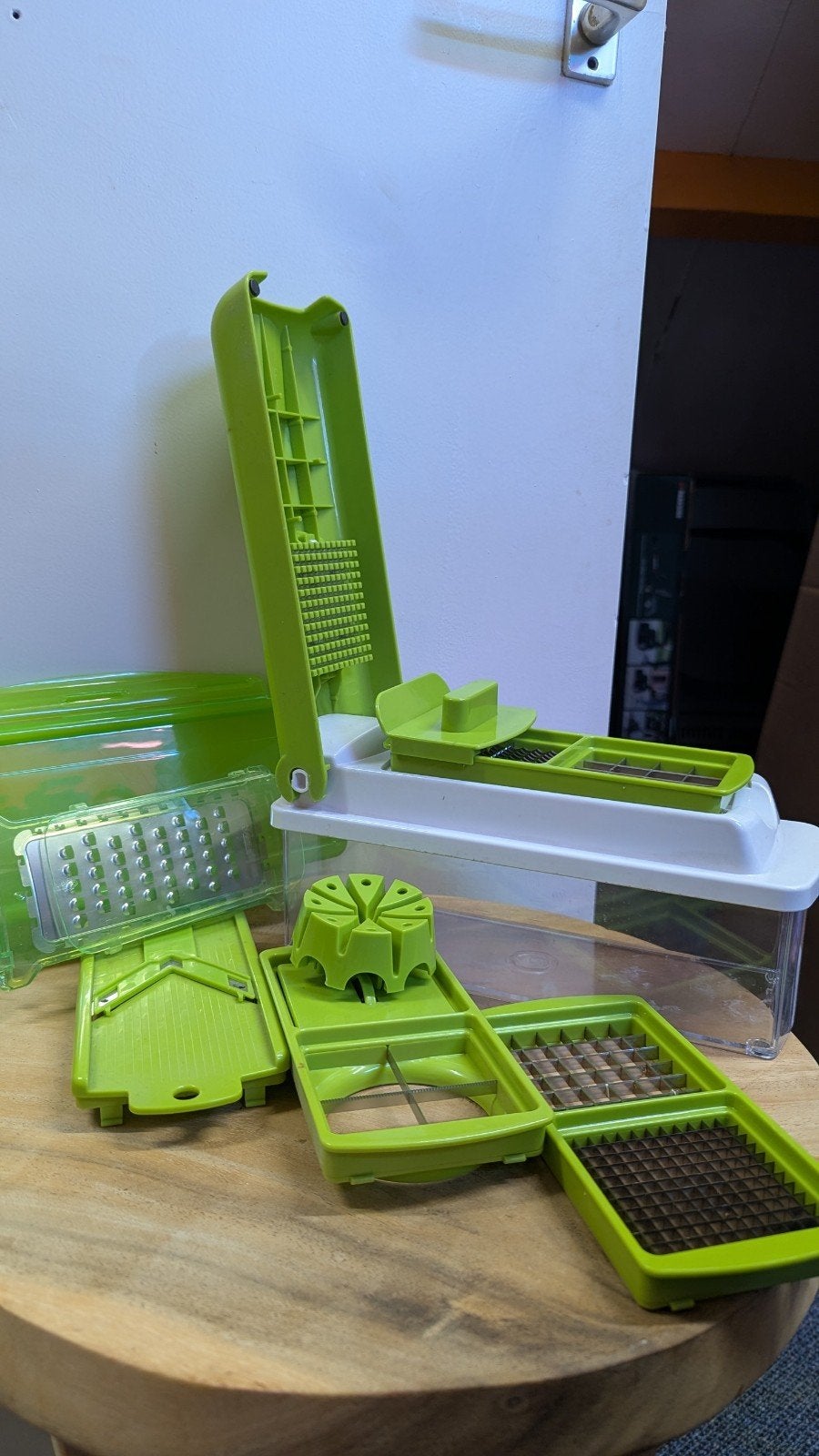 Originele NICER DICER  Snij Rasp set compleet - bekend  TV, Kunststof, Ophalen of Verzenden, Zo goed als nieuw, Groen