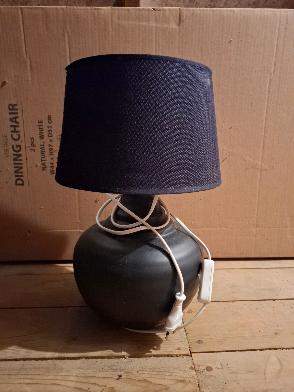 Leuke lamp, stenen voet, zwart., Ophalen of Verzenden, Zwart, Rond