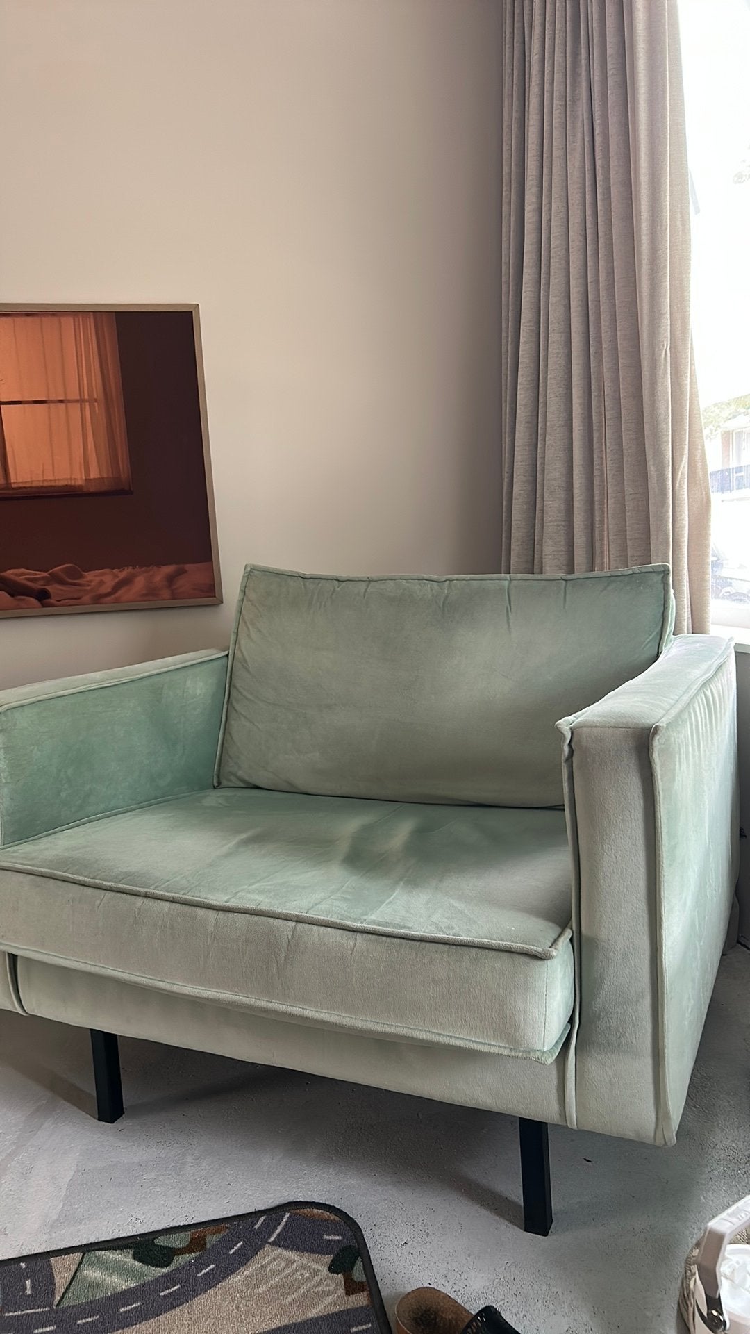 Heerlijke love seat velvet, Ophalen, Gebruikt, 75 tot 100 cm, 100 tot 125 cm