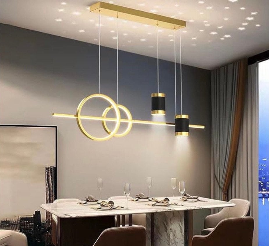 NIEUW. Moderne chique sterrenhemel hanglamp., Ophalen, Kroonluchter, Instelbare kleurtemperatuur, 100 cm