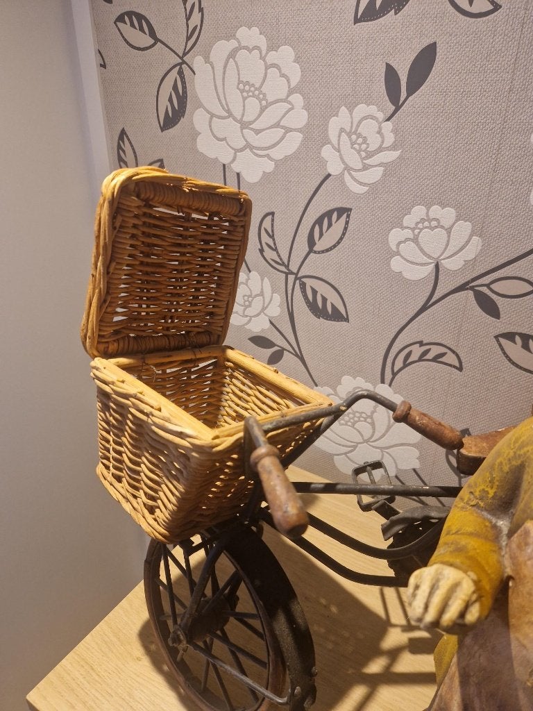 Vintage Bakker op Fiets Beeld - Decoratief, Ophalen