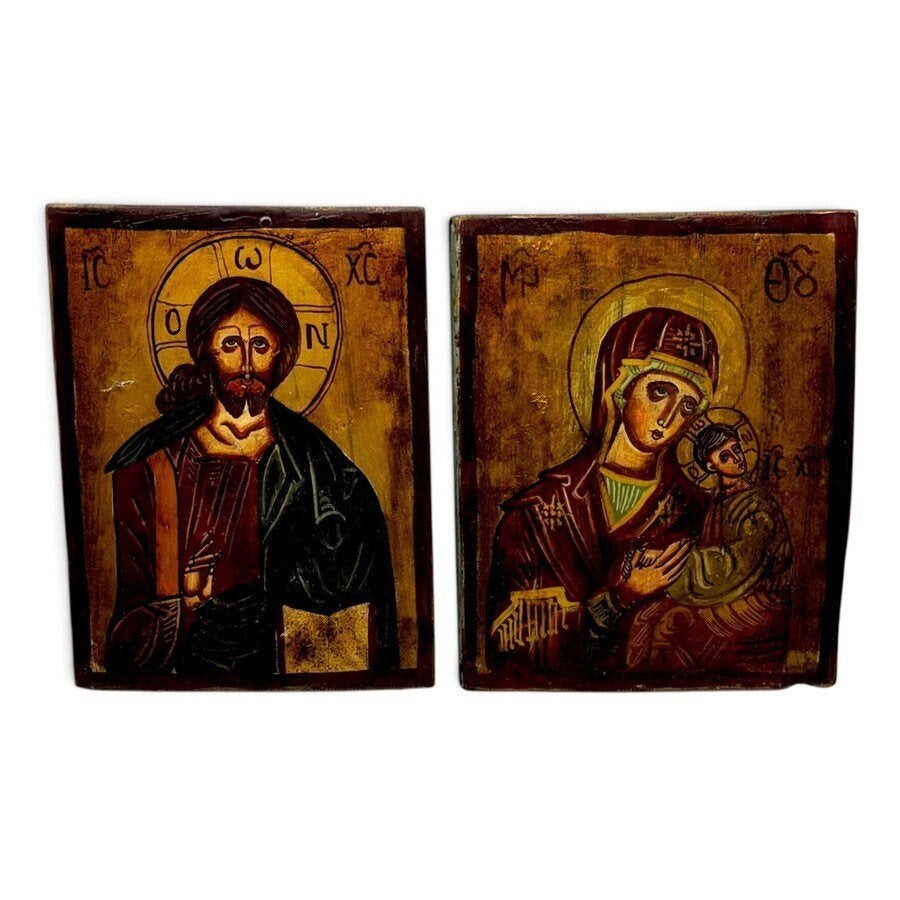 Twee 20e eeuwse Russische ikonen, Antiek en Kunst, Ophalen of Verzenden