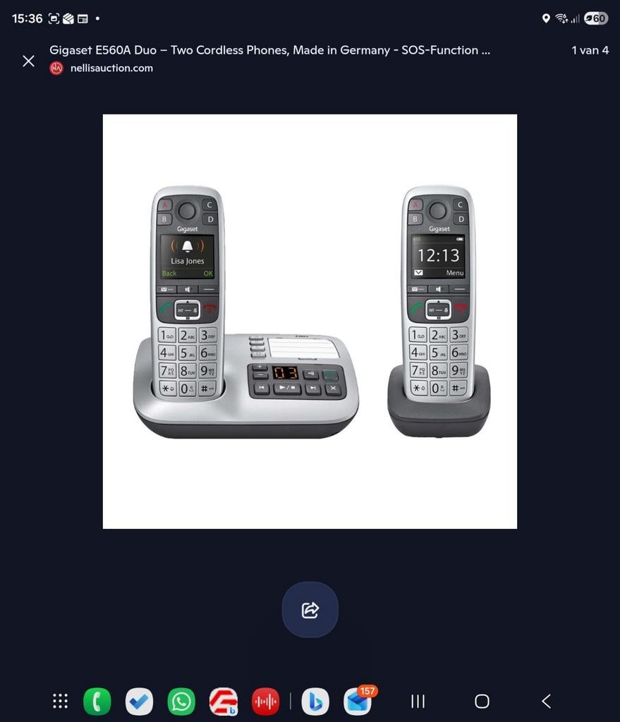 Gigaset E560 A Duo - Draadloze Telefoons nieuw in doos, Ophalen, Gebruikt, 2 handsets
