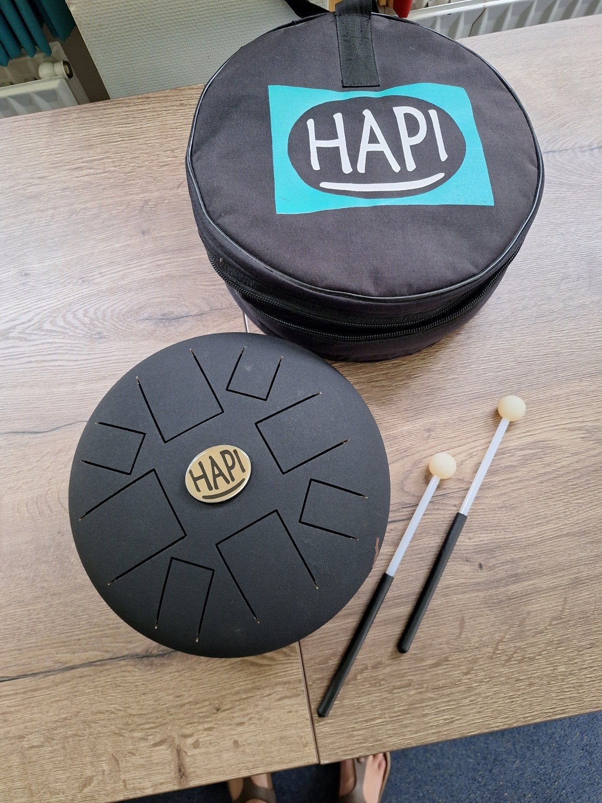 Hapi drum met tas en stokken - Gebruikt, klinkt nog mooi, Muziek en Instrumenten, Drumstellen en Slagwerk, Ophalen, Gebruikt
