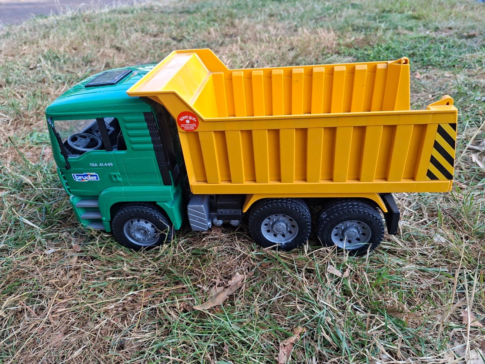 Bruder MAN TGA Kiepwagen - Groen/Geel Speelgoedtruck, Ophalen, Gebruikt