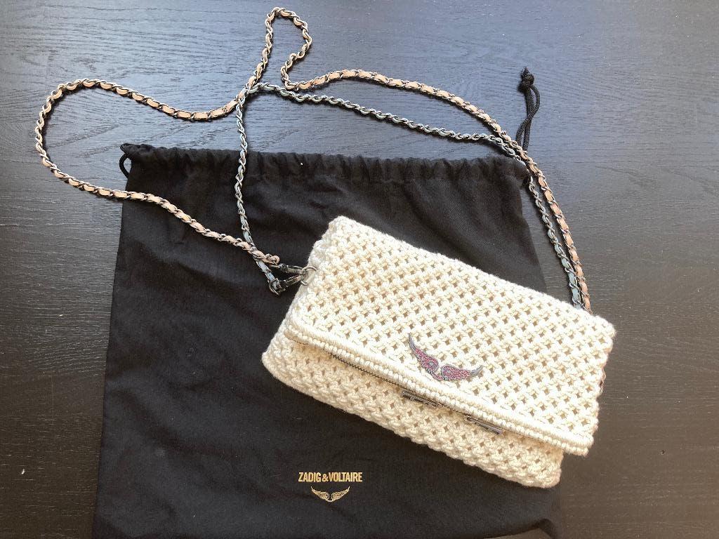 Zadig & Voltaire Rock macramé clutch, wit, Ophalen of Verzenden, Nieuw, Wit, Schoudertasje