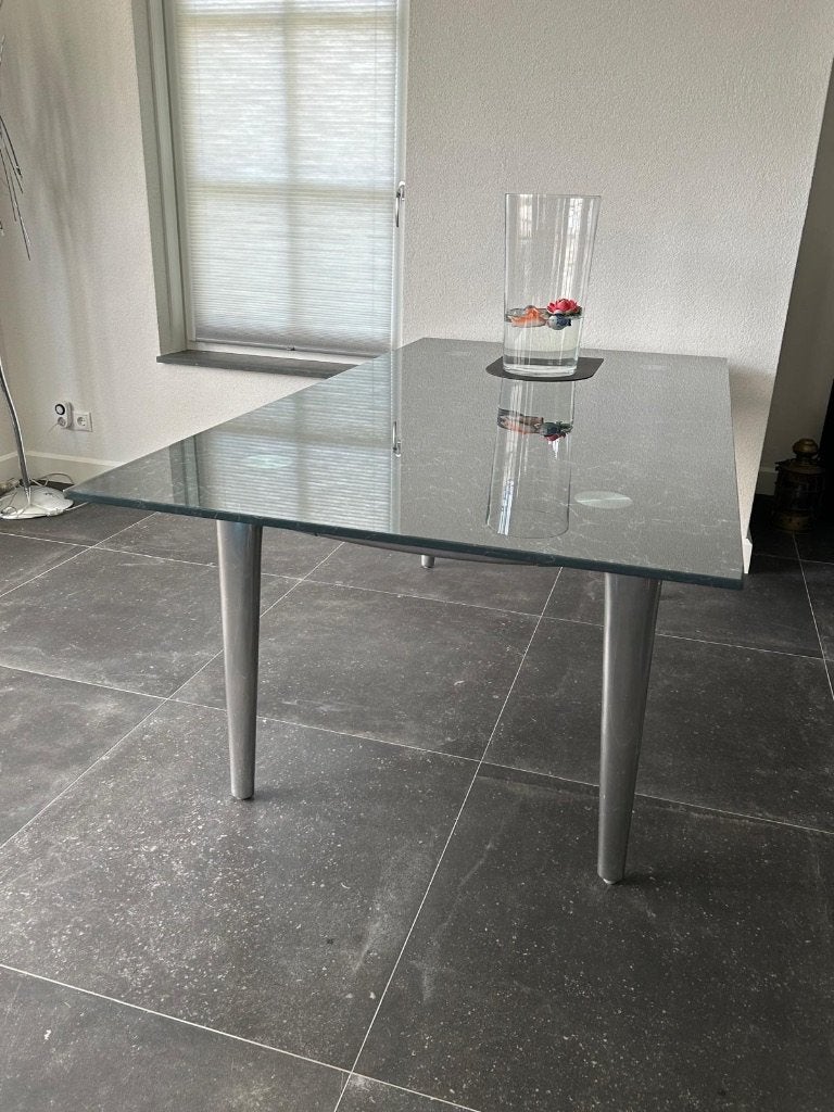 Eetkamertafel Leolux Farandole 190x100cm, Huis en Inrichting, Tafels | Eettafels, Ophalen, 50 tot 100 cm, Zo goed als nieuw, Glas