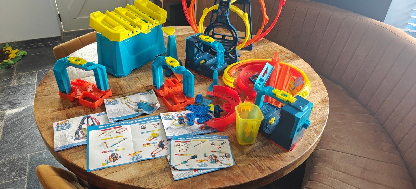 Hot Wheels Track Builder Racebaan Set met Loopings, Ophalen, Gebruikt, Handmatig, Hot Wheels